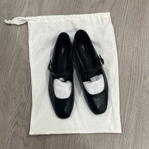 Zara Black Leather Mary Jane